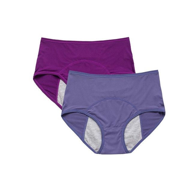 YOYI FASHION Mesh Period Briefs, 2 Pack, Blue Purple